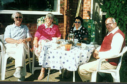 The Morgans  have tea with us